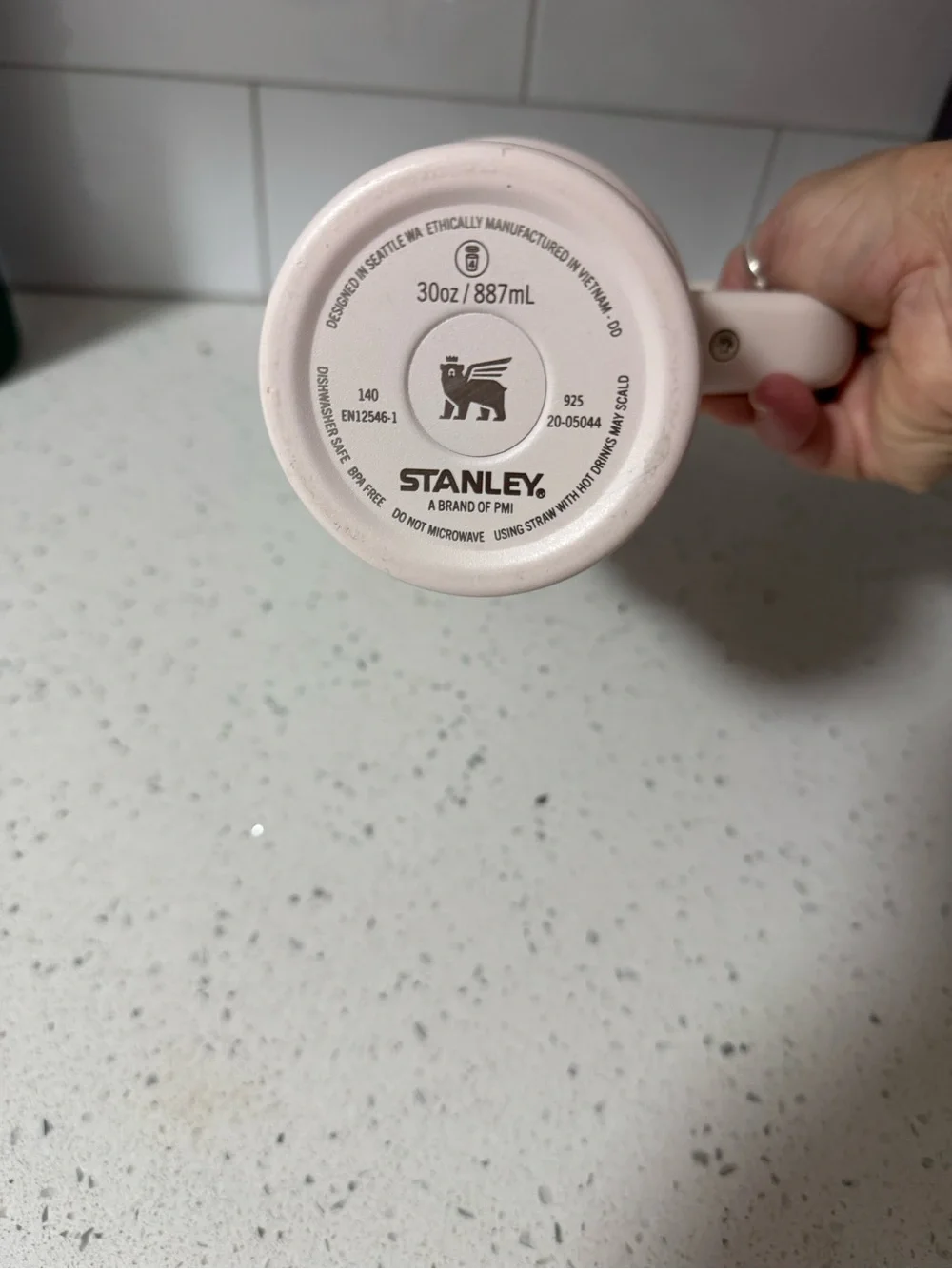 Stanley Blush Pink Insulated Travel Mug with Handle - Picture 2 of 5
